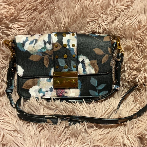 Love & Lore Floral Crossbody Bag with Gold Stud Detail – Elegant & Compact - Picture 1 of 5